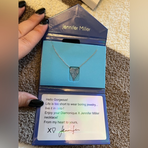 Blue Heart Pendant Necklace - Picture 3 of 5